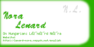 nora lenard business card